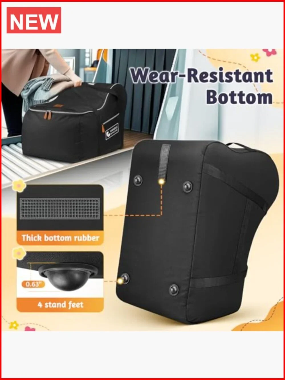 Padded Infant Car Seat Travel Bag with Side Pocket for Air Travel